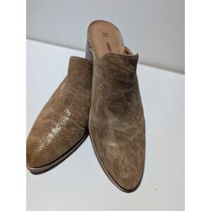 JOHNSTON & MURPHY TRISTA MULE Wmn Sz 6 Taupe Tan Gold LEATHER SLIP ON MSRP $168